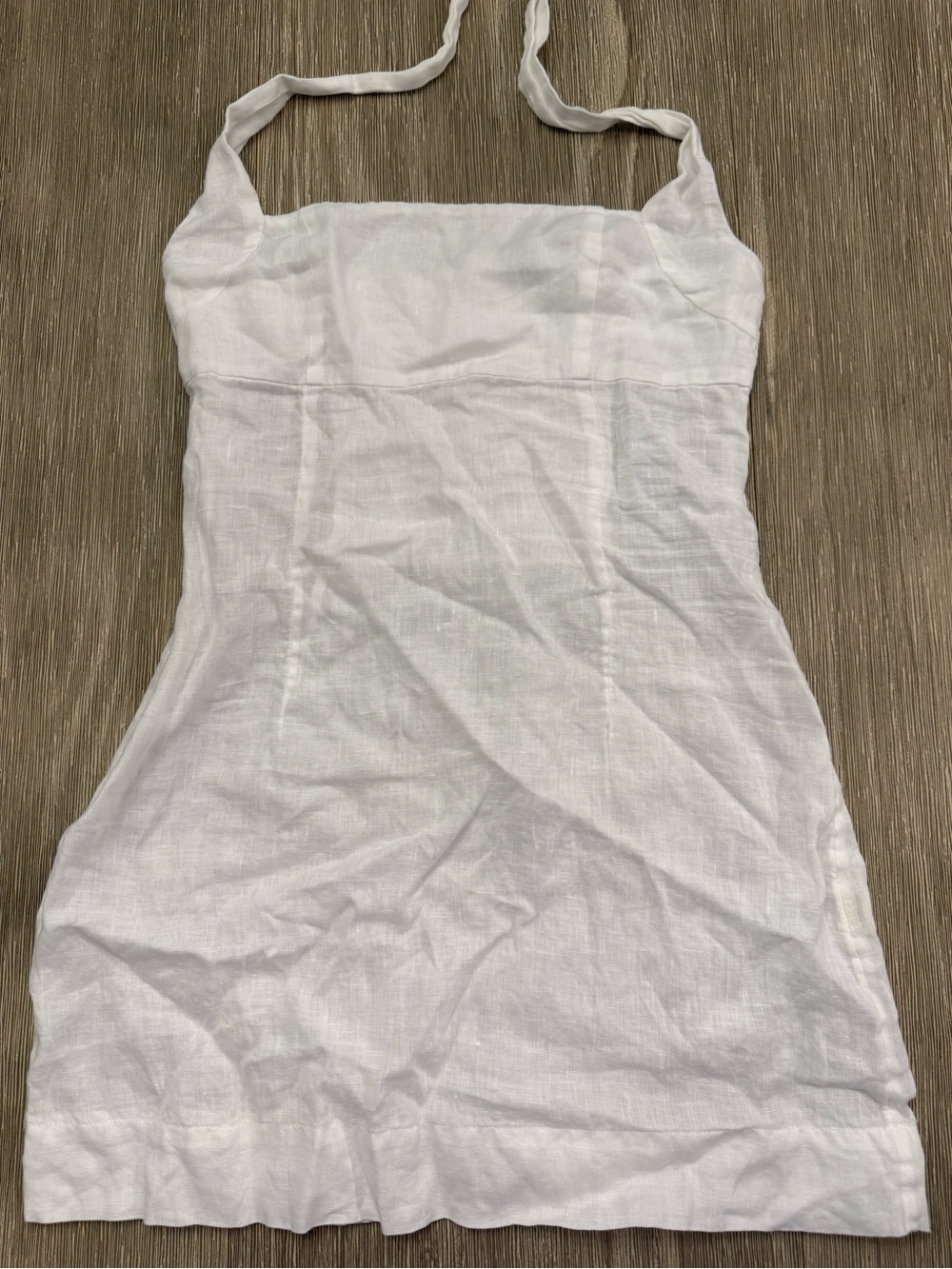 Monday White 100% Linen Mini Dress